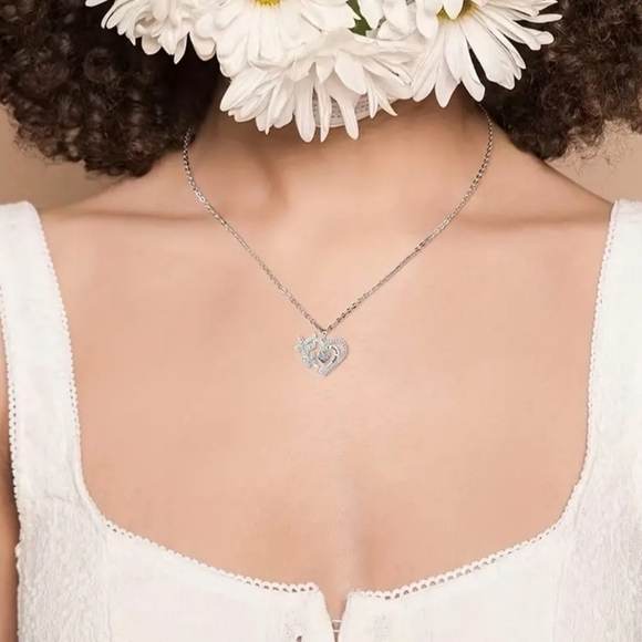 Purple Heart Necklace and Earrings Set - Picture 6 of 6